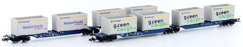Kato HobbyTrain Lemke H23718 - 10pc Container Wagons Set Sggmrs715 Hackschn